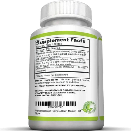 PURE HEALTHLAND - Pure Healthland Amazing ODORLESS Garlic and Parsley 100 Capsulas Blandas - The Red Vitamin MX - Suplementos Alimenticios - {{ shop.shopifyCountryName }}