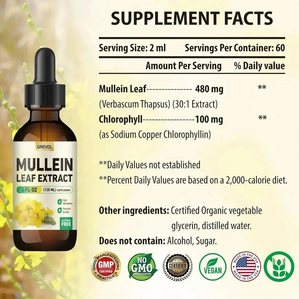 GREVOL - Grevol Mullein Drops for Lungs 4 Fl.Oz. - The Red Vitamin MX - Suplementos Alimenticios - {{ shop.shopifyCountryName }}