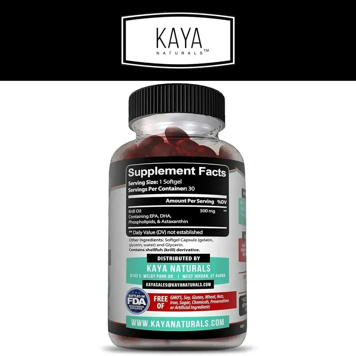 KAYA NATURALS - Kaya Naturals Antarctic Krill Oil 500Mg. 30 Capsulas Blandas - The Red Vitamin MX - Suplementos Alimenticios - {{ shop.shopifyCountryName }}