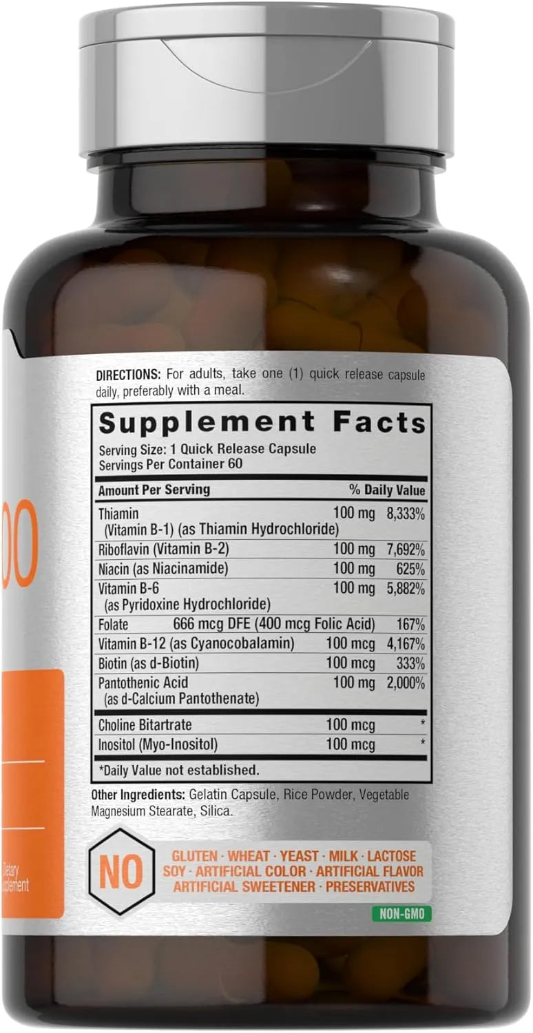 HORBAACH - Horbaach Vitamin B-100 Complex 60 Capsulas - The Red Vitamin MX - Suplementos Alimenticios - {{ shop.shopifyCountryName }}