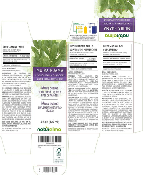 NATURALMA - Naturalma Muira Puama Alcohol-Free Tincture 4 Fl.Oz. - The Red Vitamin MX - Suplementos Alimenticios - {{ shop.shopifyCountryName }}
