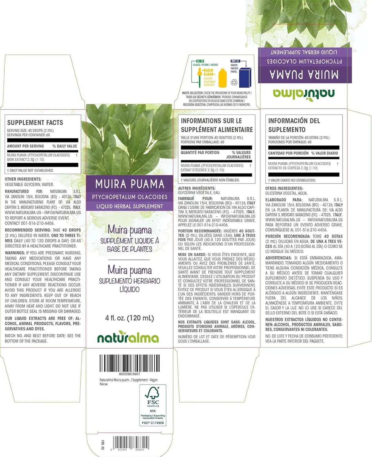 NATURALMA - Naturalma Muira Puama Alcohol-Free Tincture 4 Fl.Oz. - The Red Vitamin MX - Suplementos Alimenticios - {{ shop.shopifyCountryName }}