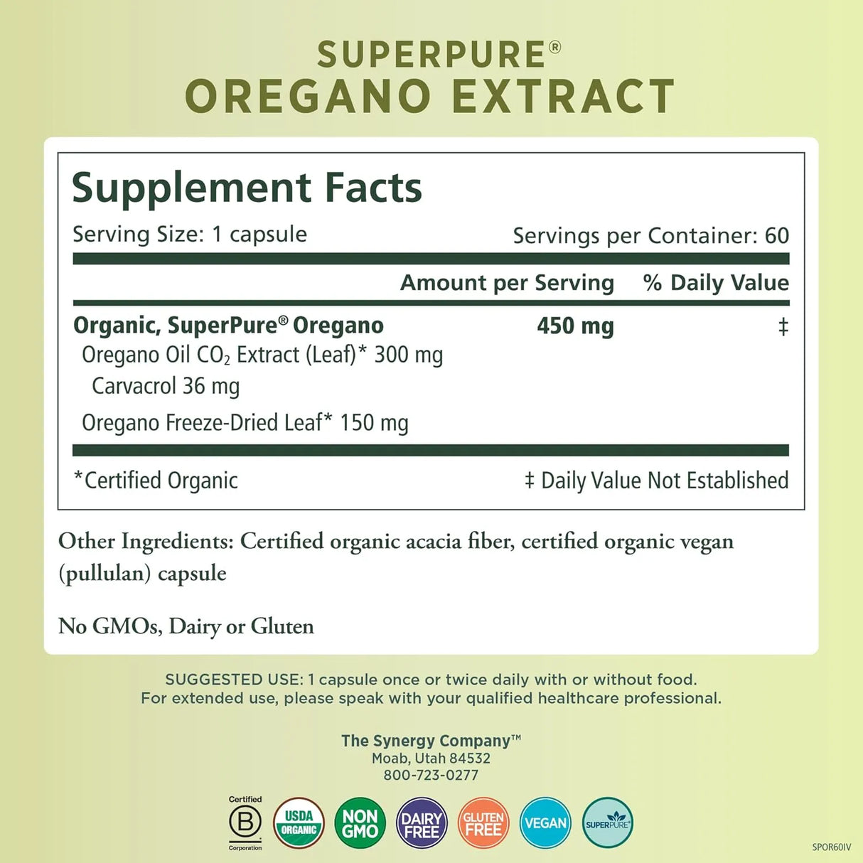 PURE SYNERGY - PURE SYNERGY SuperPure Oregano Extract 60 Capsulas - The Red Vitamin MX - Suplementos Alimenticios - {{ shop.shopifyCountryName }}
