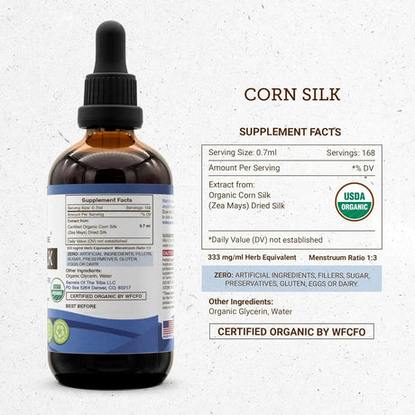 SECRETS OF THE TRIBE - Secrets of the Tribe Corn Silk Tincture Alcohol-Free Extract 4 Fl.Oz. - The Red Vitamin MX - Suplementos Alimenticios - {{ shop.shopifyCountryName }}
