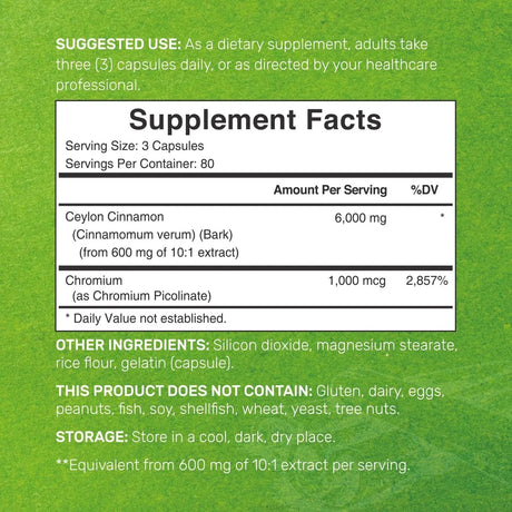 DEAL SUPPLEMENT - Deal Supplements Ceylon Cinnamon 6000Mg. with Chromium 1000mcg 240 Capsulas - The Red Vitamin MX - Suplementos Alimenticios - {{ shop.shopifyCountryName }}