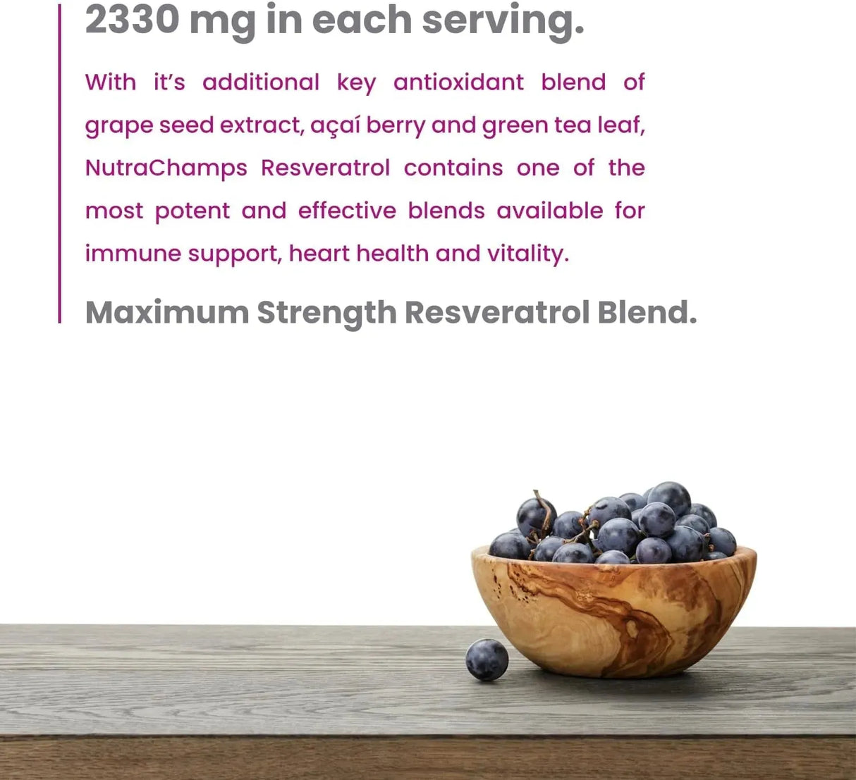 NUTRACHAMPS - NutraChamps Resveratrol Supplement 2330Mg. 60 Capsulas - The Red Vitamin MX - Suplementos Alimenticios - {{ shop.shopifyCountryName }}