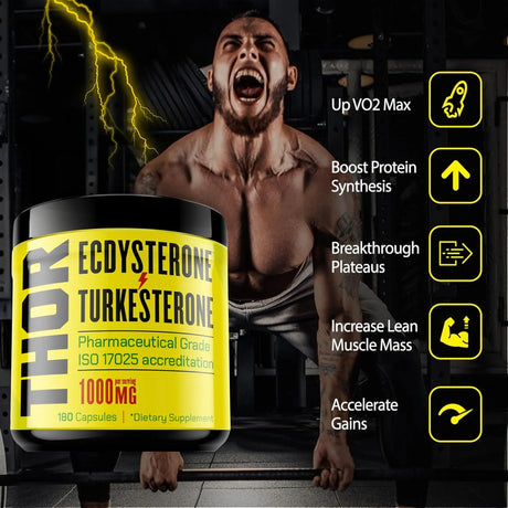 THOR - Thor Turkesterone 95% Ecdysterone Supplement 1000Mg. 180 Capsulas - The Red Vitamin MX - Suplementos Alimenticios - {{ shop.shopifyCountryName }}