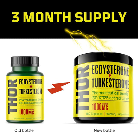 THOR - Thor Turkesterone 95% Ecdysterone Supplement 1000Mg. 180 Capsulas - The Red Vitamin MX - Suplementos Alimenticios - {{ shop.shopifyCountryName }}