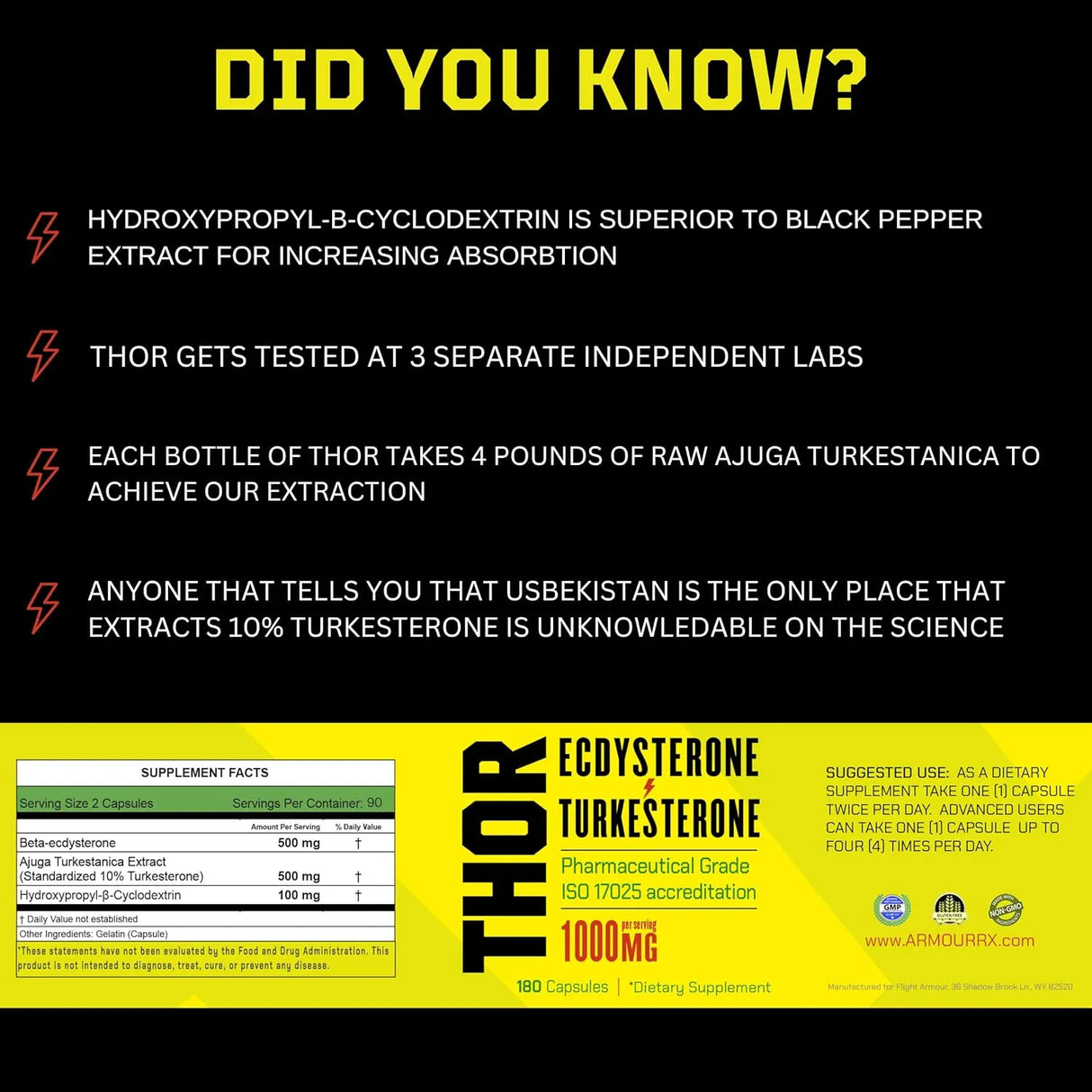 THOR - Thor Turkesterone 95% Ecdysterone Supplement 1000Mg. 180 Capsulas - The Red Vitamin MX - Suplementos Alimenticios - {{ shop.shopifyCountryName }}