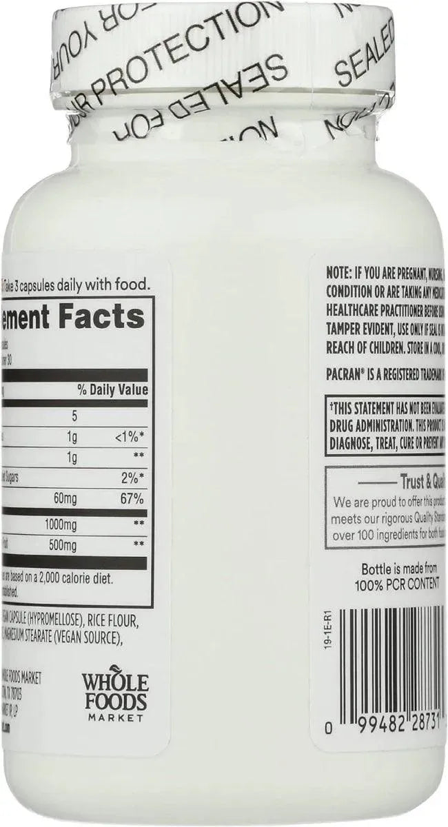 365 - 365 by Whole Foods Market D-Mannose With Cranberry 90 Capsulas - The Red Vitamin MX - Suplementos Alimenticios - {{ shop.shopifyCountryName }}