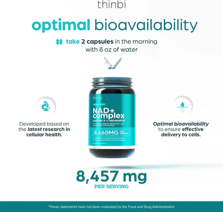 THINBI - Thinbi NAD+ Complex Urolithin A + Resveratrol 60 Capsulas - The Red Vitamin MX - Suplementos Alimenticios - {{ shop.shopifyCountryName }}