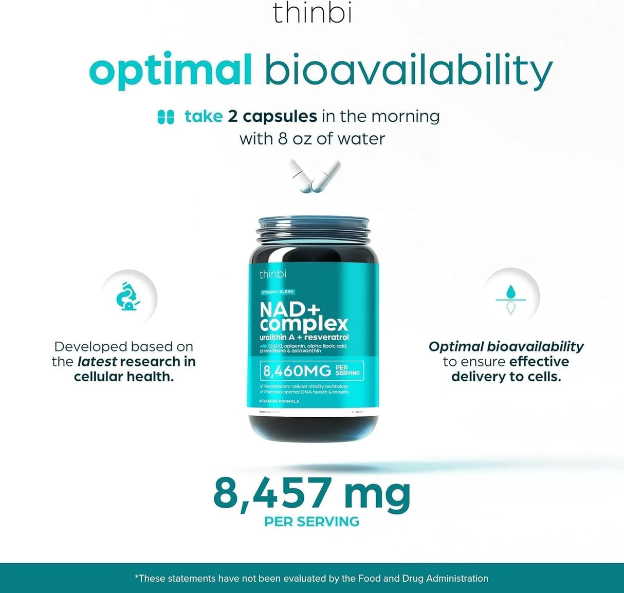 THINBI - Thinbi NAD+ Complex Urolithin A + Resveratrol 60 Capsulas - The Red Vitamin MX - Suplementos Alimenticios - {{ shop.shopifyCountryName }}