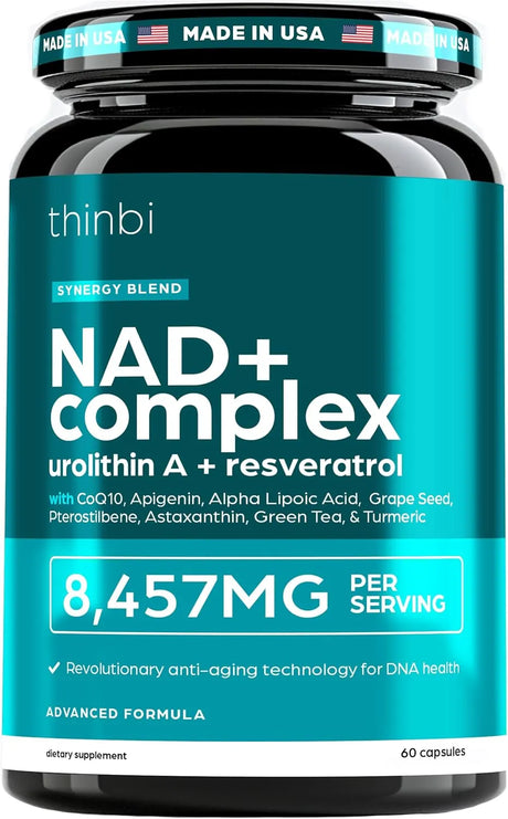 THINBI - Thinbi NAD+ Complex Urolithin A + Resveratrol 60 Capsulas - The Red Vitamin MX - Suplementos Alimenticios - {{ shop.shopifyCountryName }}