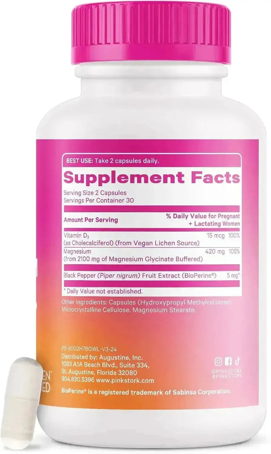 PINK STORK - Pink Stork Magnesium Glycinate with Vitamin D 60 Capsulas - The Red Vitamin MX - Suplementos Alimenticios - {{ shop.shopifyCountryName }}