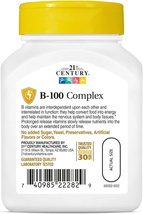 21ST CENTURY - 21st Century B 100 Complex 60 Tabletas 2 Pack - The Red Vitamin MX - Suplementos Alimenticios - {{ shop.shopifyCountryName }}