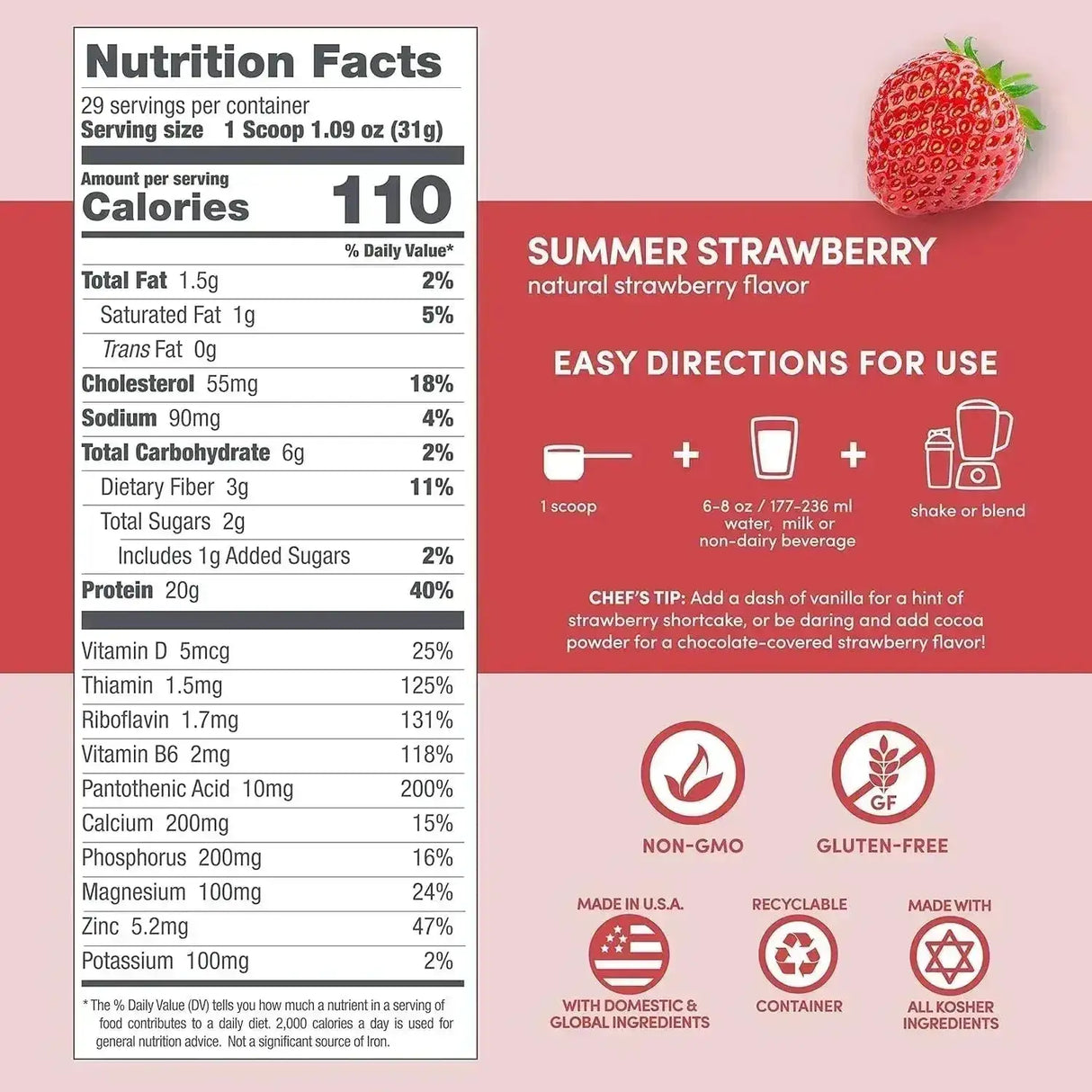 DESIGNER WELLNESS - Designer Wellness Designer Whey Natural Whey Protein Powder Summer Strawberry 908Gr. - The Red Vitamin MX - Suplementos Alimenticios - {{ shop.shopifyCountryName }}