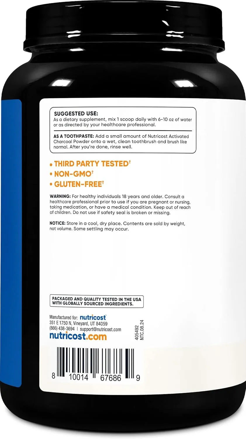 NUTRICOST - Nutricost Activated Charcoal Powder 604 Servicios 907Gr. - The Red Vitamin MX - Suplementos Alimenticios - {{ shop.shopifyCountryName }}