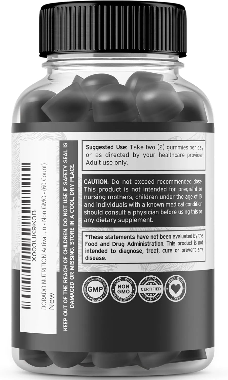 DORADO NUTRITION - Dorado Nutrition Activated Charcoal Gummies 60 Gomitas - The Red Vitamin MX - Suplementos Alimenticios - {{ shop.shopifyCountryName }}