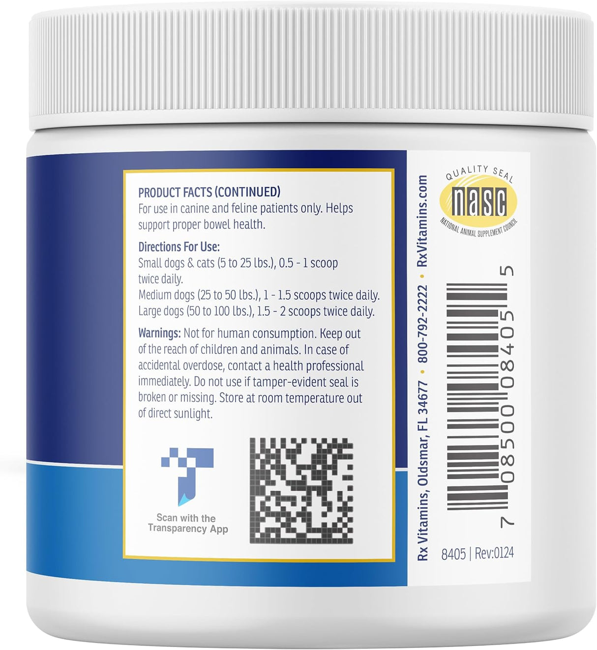Rx Vitamins NutriGest Dog Probiotics for Digestive Health 132Gr.