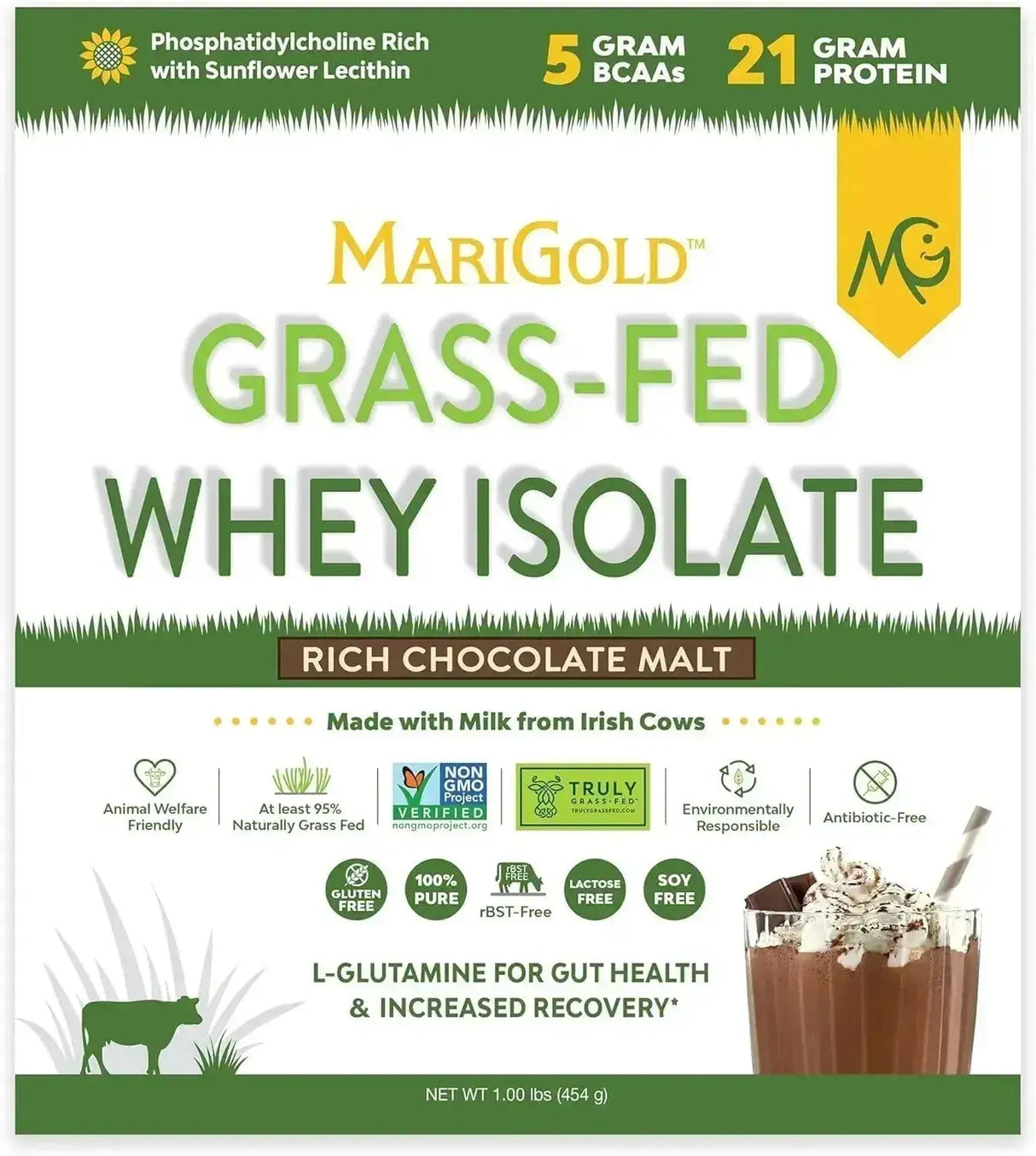 MARIGOLD - MariGold Grass-fed Whey Protein Isolate Powder Creamy Rich Chocolate Malt 454Gr. - The Red Vitamin MX - Suplementos Alimenticios - {{ shop.shopifyCountryName }}