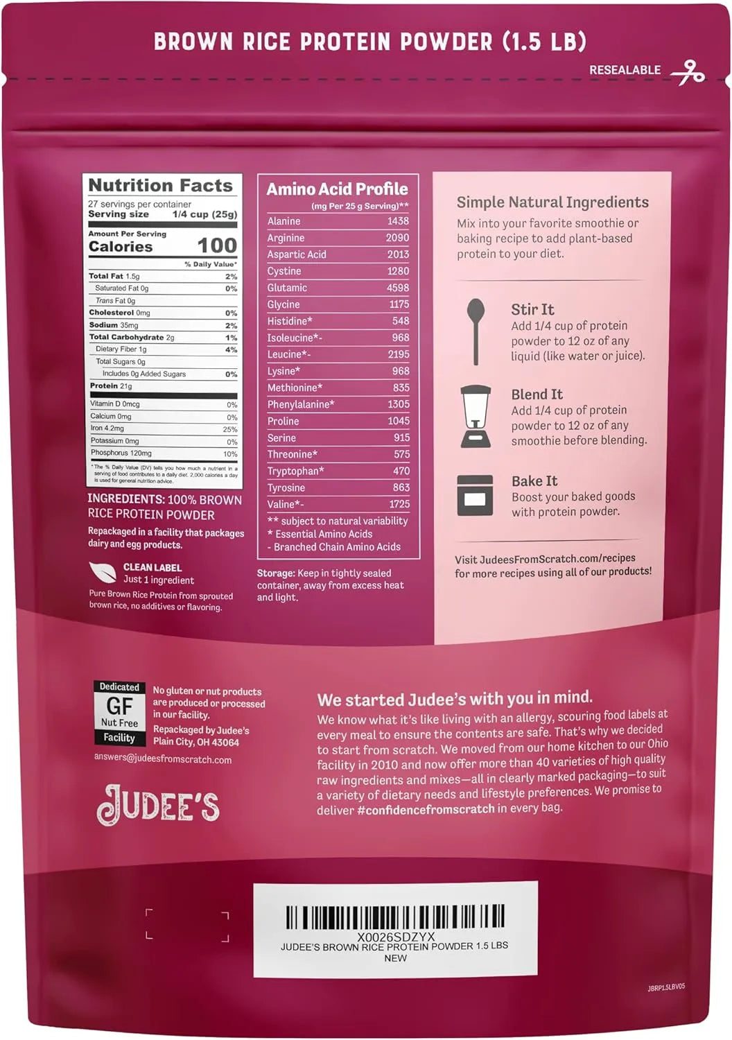 JUDEE'S - Judee’s Brown Rice Protein Powder 80% Protein 680Gr. - The Red Vitamin MX - Suplementos Alimenticios - {{ shop.shopifyCountryName }}