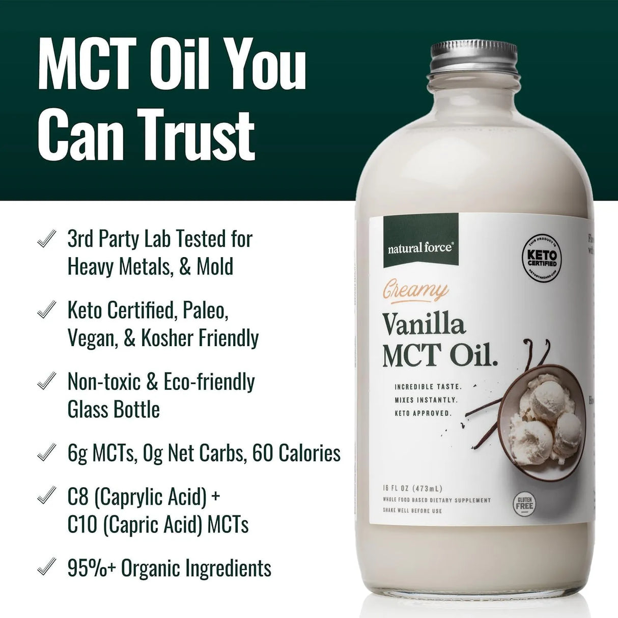 NATURAL FORCE - Natural Force Creamy Vanilla MCT Oil 473Ml. - The Red Vitamin MX - Suplementos Alimenticios - {{ shop.shopifyCountryName }}