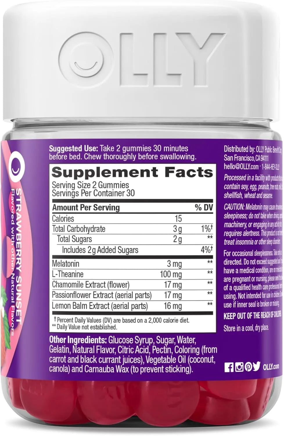 OLLY - OLLY Sleep Gummy 3Mg. Melatonin Strawberry 60 Gomitas - The Red Vitamin MX - Suplementos Alimenticios - {{ shop.shopifyCountryName }}