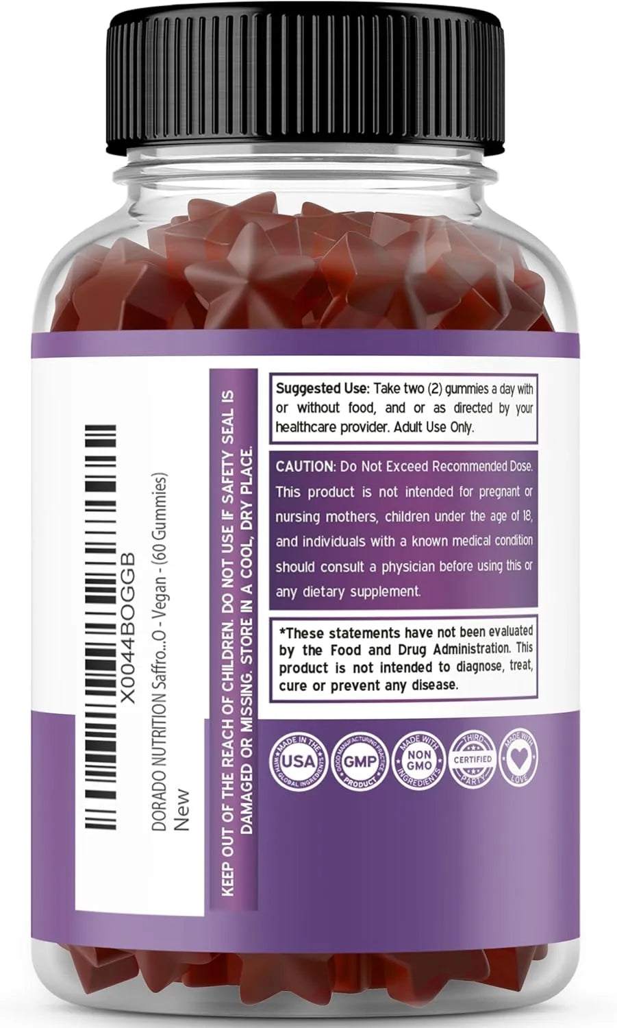 DORADO NUTRITION - DORADO NUTRITION Saffron Gummies 88.5Mg. 60 Gomitas - The Red Vitamin MX - Suplementos Alimenticios - {{ shop.shopifyCountryName }}