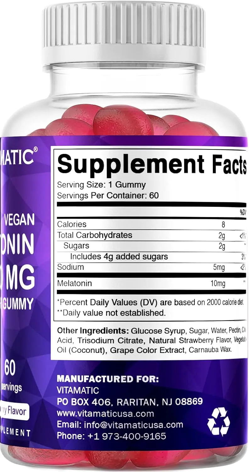 VITAMATIC - Vitamatic Melatonin 10Mg. Gummies 60 Gomitas 2 Pack - The Red Vitamin MX - Suplementos Alimenticios - {{ shop.shopifyCountryName }}