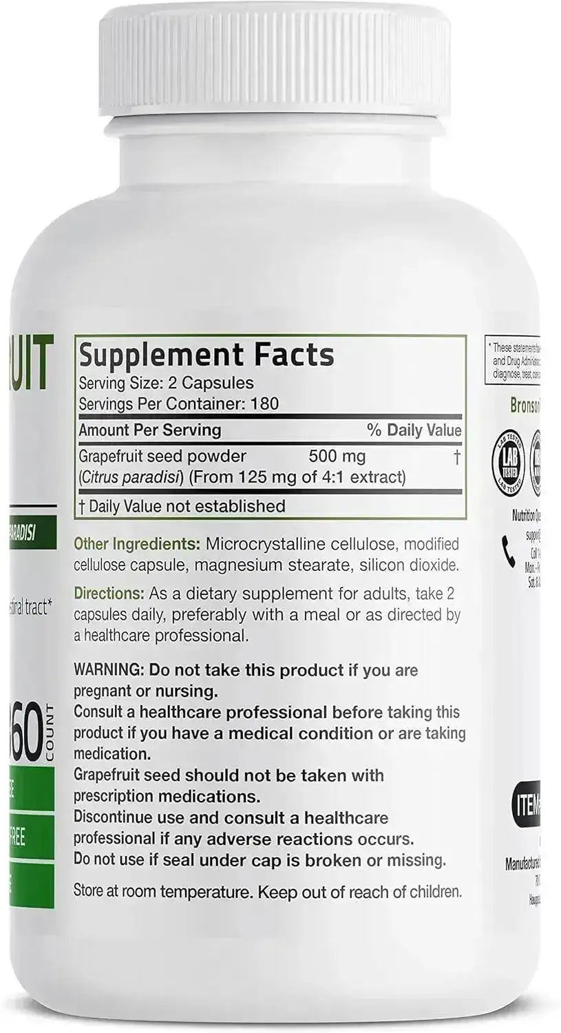 BRONSON - Bronson Grapefruit Seed Extract 500Mg. 360 Capsulas - The Red Vitamin MX - Suplementos Alimenticios - {{ shop.shopifyCountryName }}