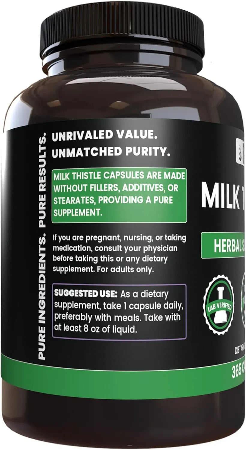 PURE ORIGINAL INGREDIENTS - Pure Original Ingredients Milk Thistle 365 Capsulas - The Red Vitamin MX - Suplementos Alimenticios - {{ shop.shopifyCountryName }}