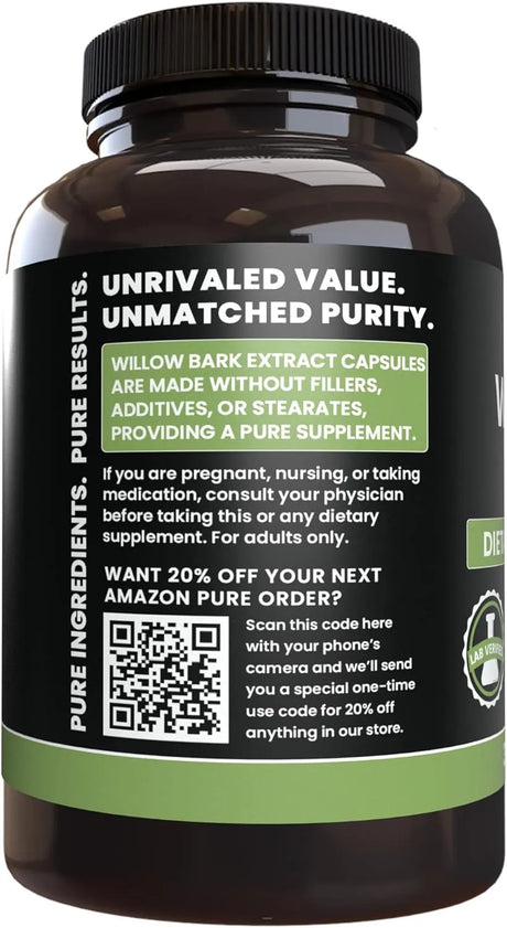 PURE ORIGINAL INGREDIENTS - Pure Original Ingredients Willow Bark Extract 365 Capsulas - The Red Vitamin MX - Suplementos Alimenticios - {{ shop.shopifyCountryName }}