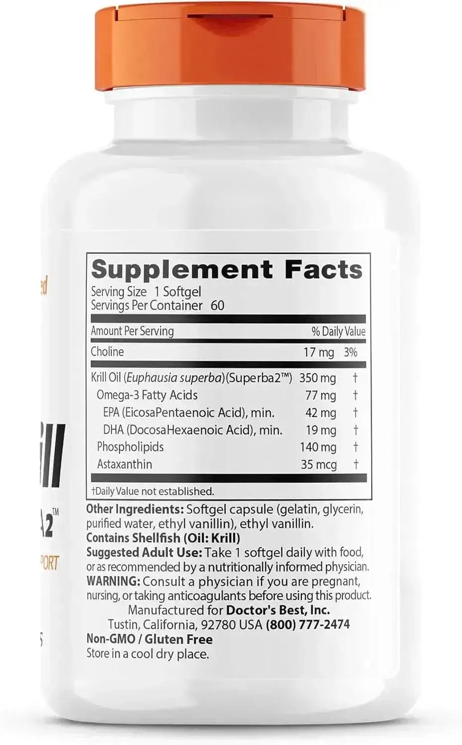 DOCTOR'S BEST - Doctor's Best Real Krill 350Mg. 60 Capsulas Blandas - The Red Vitamin MX - Suplementos Alimenticios - {{ shop.shopifyCountryName }}