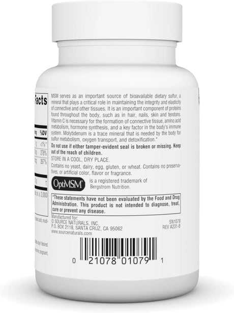 SOURCE NATURALS - Source Naturals MSM 750Mg. 60 Tabletas - The Red Vitamin MX - Suplementos Alimenticios - {{ shop.shopifyCountryName }}