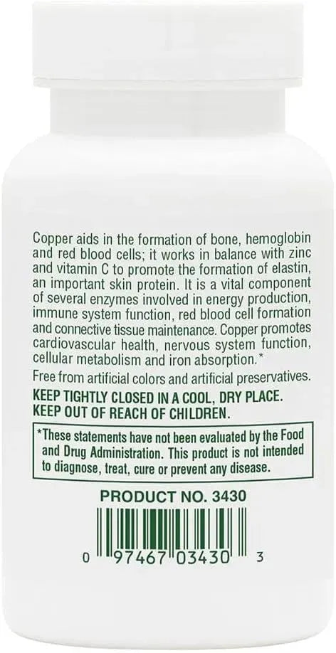 NATURES PLUS - NaturesPlus Copper 3Mg. 90 Tabletas - The Red Vitamin MX - Suplementos Alimenticios - {{ shop.shopifyCountryName }}
