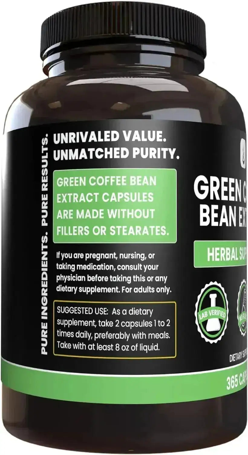 PURE ORIGINAL INGREDIENTS - Pure Original Ingredients Green Coffee Bean Extract 365 Capsulas - The Red Vitamin MX - Suplementos Alimenticios - {{ shop.shopifyCountryName }}