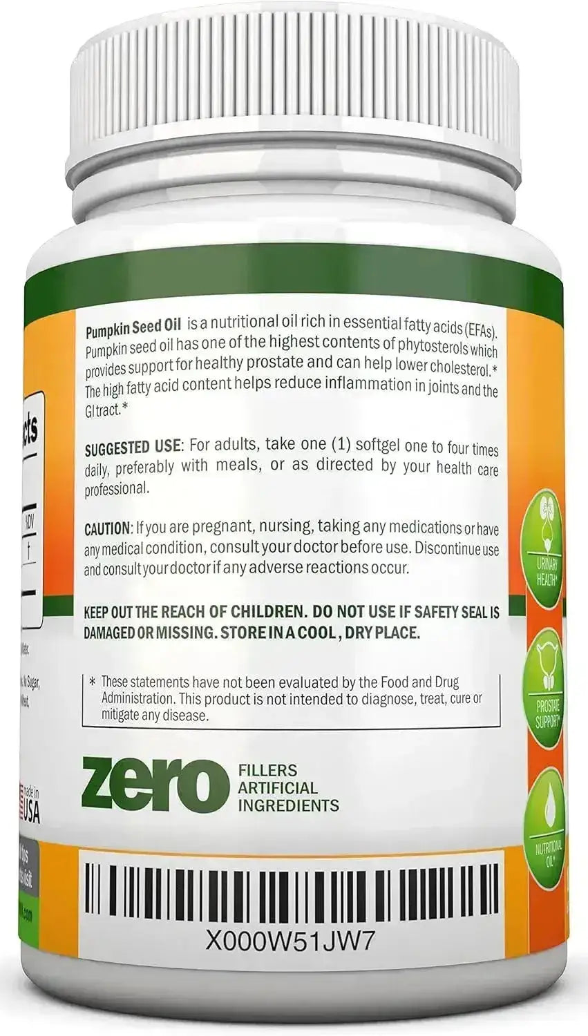 NUTRIONN - NutriONN Pumpkin Seed Oil 1000Mg. 180 Capsulas Blandas - The Red Vitamin MX - Suplementos Alimenticios - {{ shop.shopifyCountryName }}