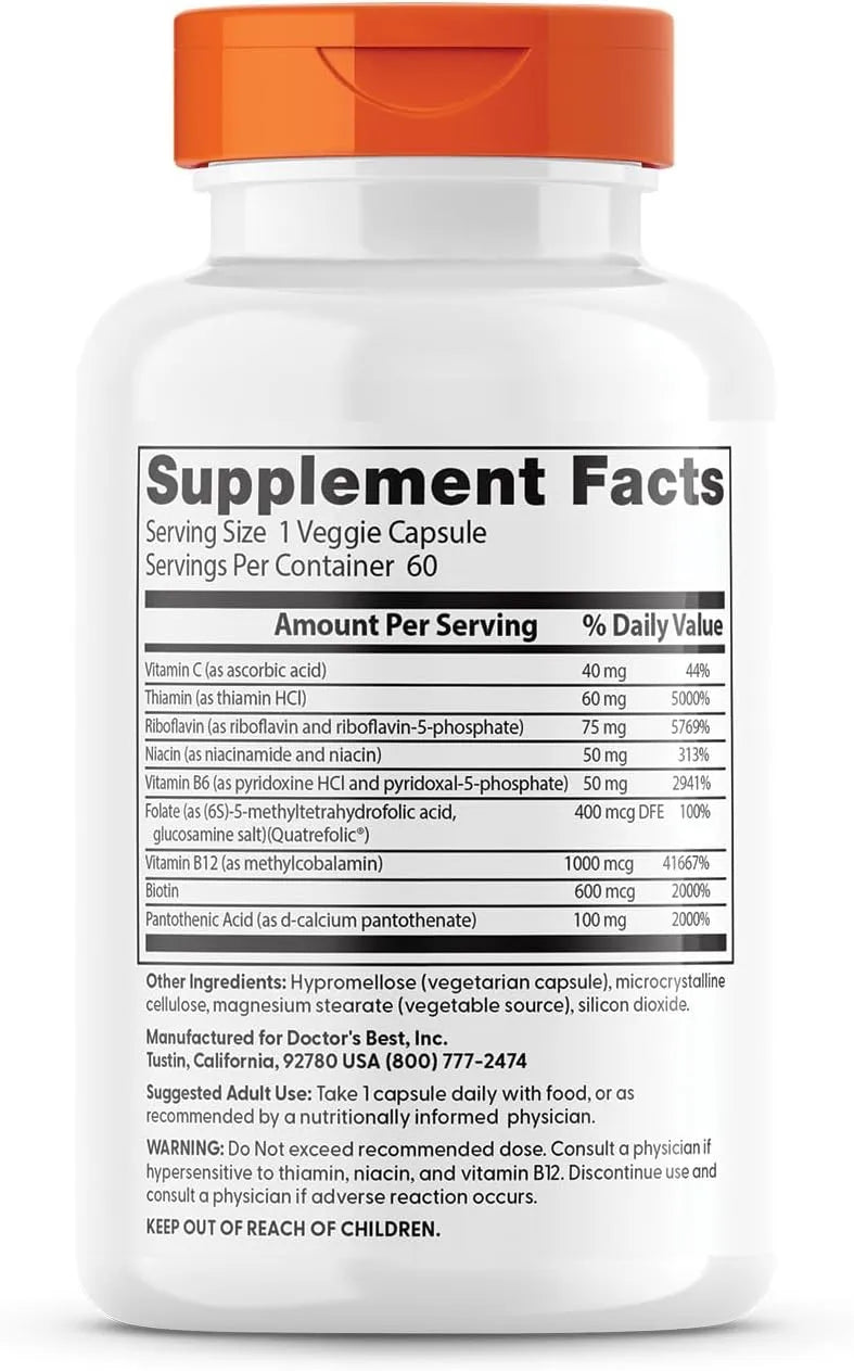 DOCTOR'S BEST - Doctor's Best Fully Active B Complex 60 Capsulas - The Red Vitamin MX - Suplementos Alimenticios - {{ shop.shopifyCountryName }}