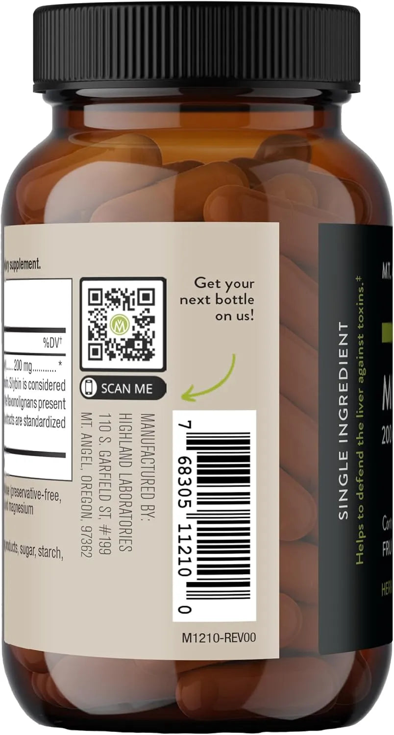 MT. ANGEL VITAMINS - Mt. Angel Vitamins' Milk Thistle 60 Capsulas - The Red Vitamin MX - Suplementos Alimenticios - {{ shop.shopifyCountryName }}