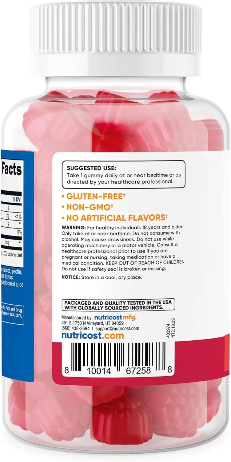 NUTRICOST - Nutricost Melatonin 1Mg Strawberry Flavored. 180 Gomitas - The Red Vitamin MX - Suplementos Alimenticios - {{ shop.shopifyCountryName }}