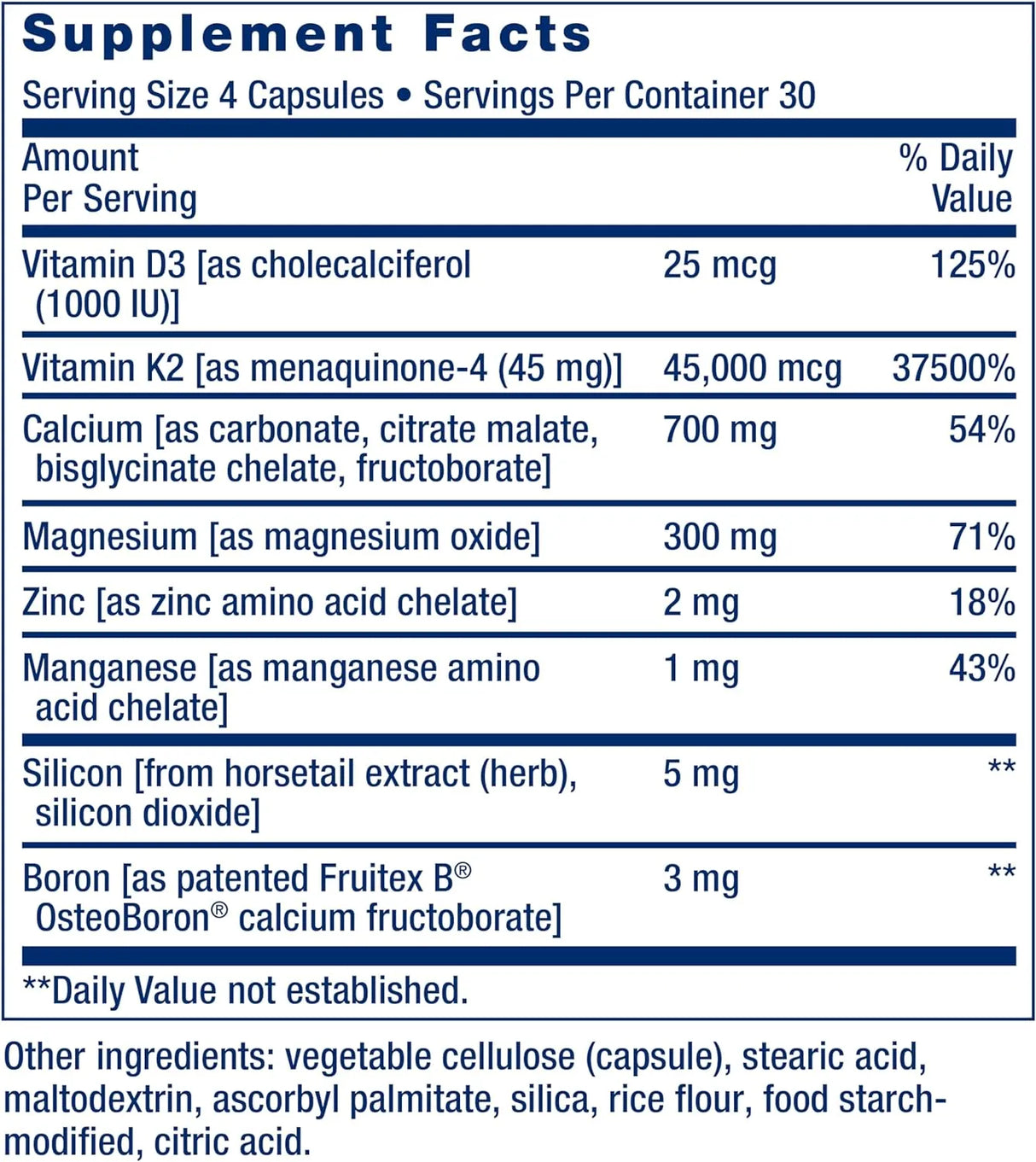 LIFE EXTENSION - Life Extension Bone Restore Elite Calcium Supplement with Super Potent K2 120 Capsulas - The Red Vitamin MX - Suplementos Alimenticios - {{ shop.shopifyCountryName }}