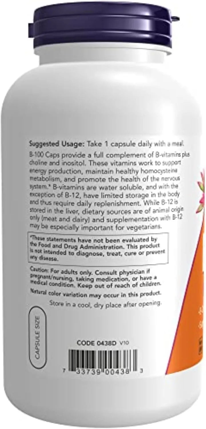 NOW SUPPLEMENTS - NOW Supplements Vitamin B-100 250 Capsulas - The Red Vitamin MX - Suplementos Alimenticios - {{ shop.shopifyCountryName }}