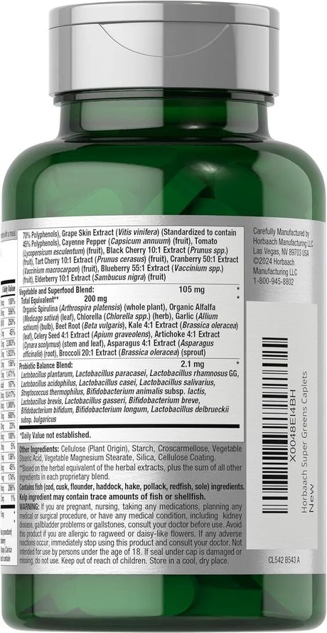 HORBAACH - Horbaach Super Greens with Probiotics 150 Tabletas - The Red Vitamin MX - Suplementos Alimenticios - {{ shop.shopifyCountryName }}