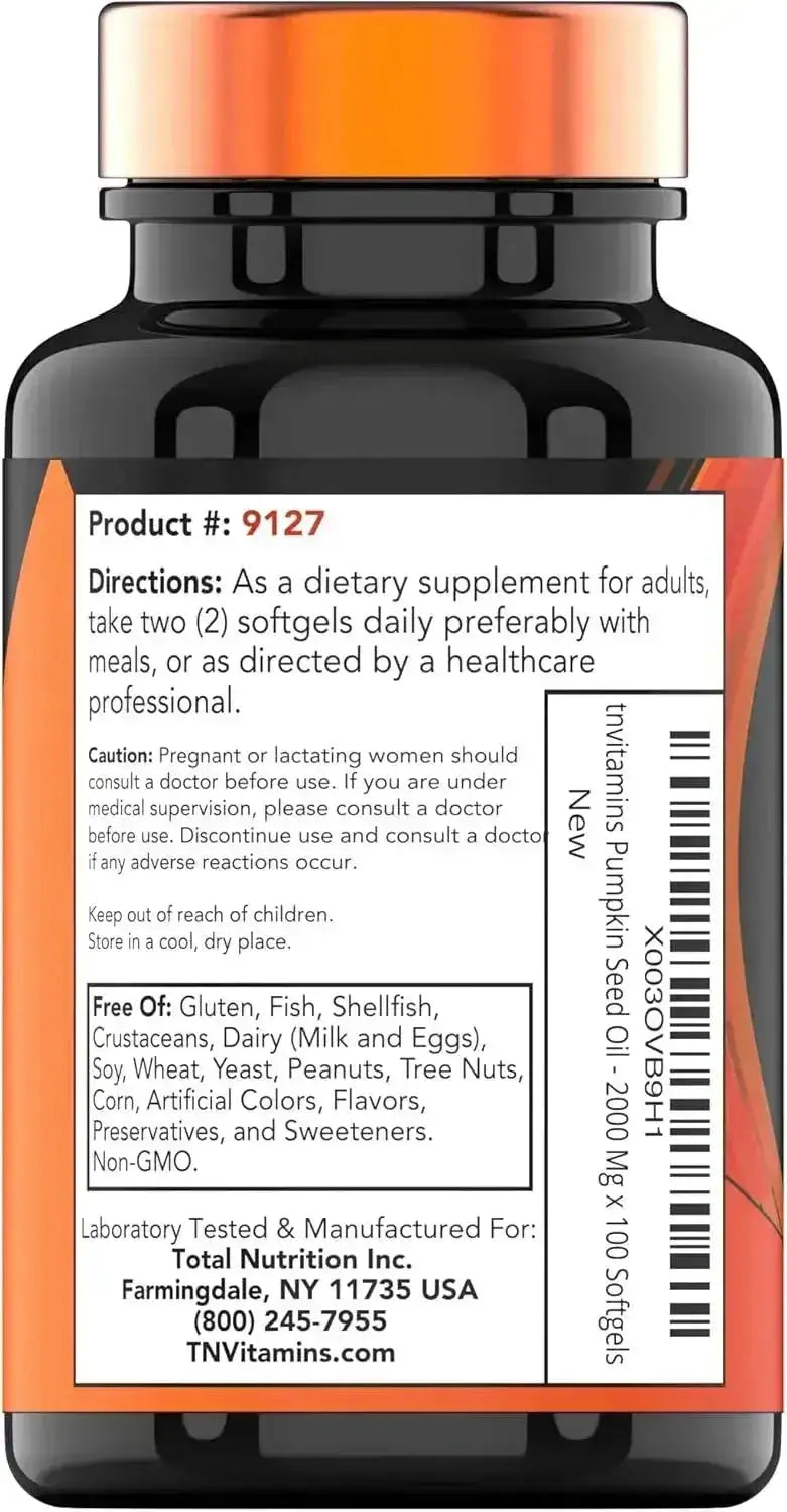 TNTVITAMINS - tnvitamins Pumpkin Seed Oil 2000Mg. 120 Capsulas Blandas - The Red Vitamin MX - Suplementos Alimenticios - {{ shop.shopifyCountryName }}