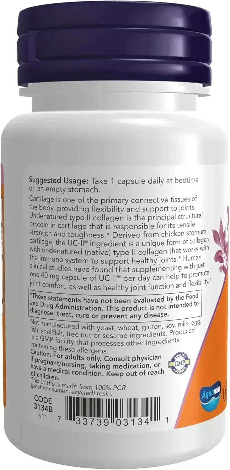 NOW SUPPLEMENTS - NOW Supplements UC-II Undenatured Type II Collagen 60 Capsulas - The Red Vitamin MX - Suplementos Alimenticios - {{ shop.shopifyCountryName }}