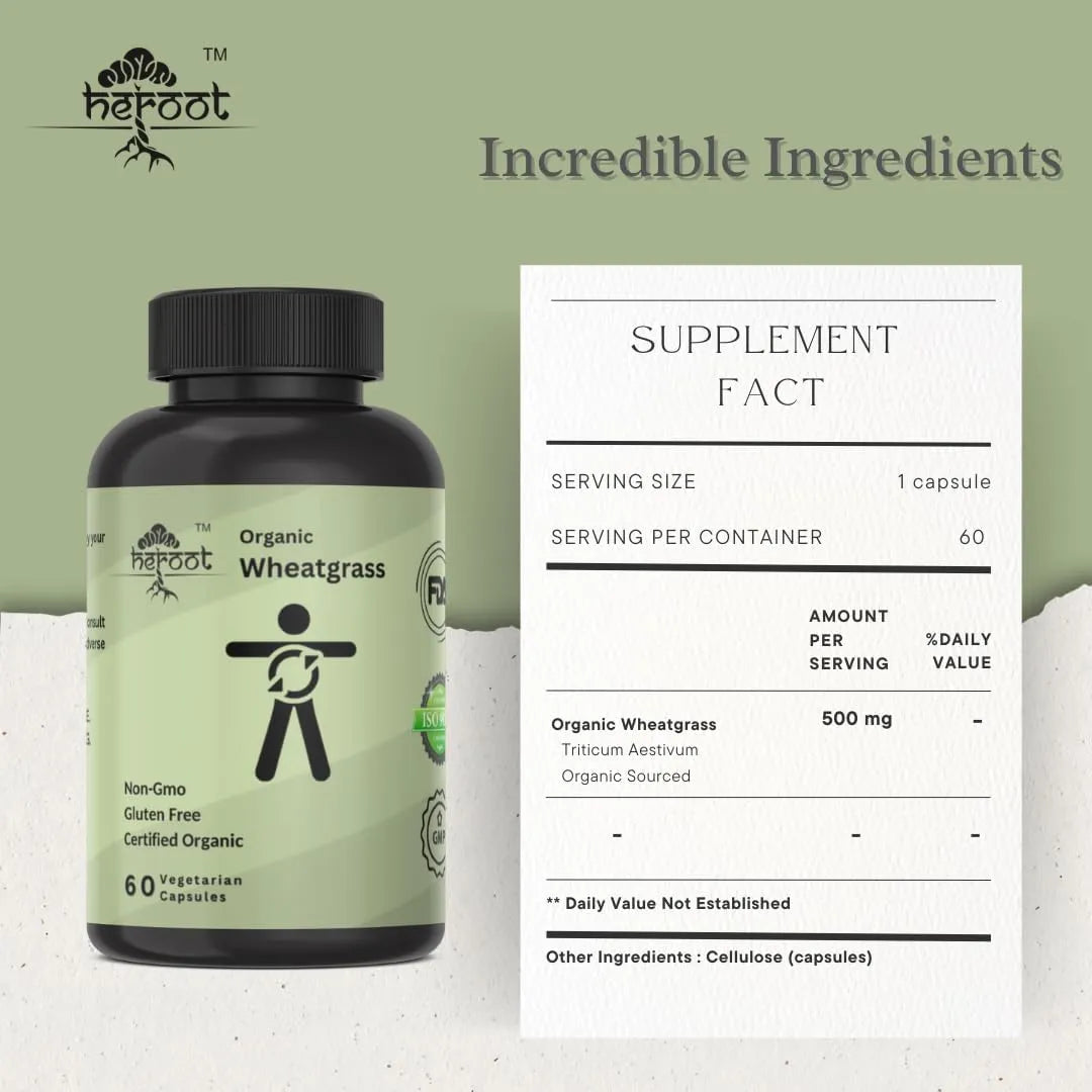 HEROOT - Heroot Organic Wheatgrass 1000Mg. 60 Capsulas - The Red Vitamin MX - Suplementos Alimenticios - {{ shop.shopifyCountryName }}