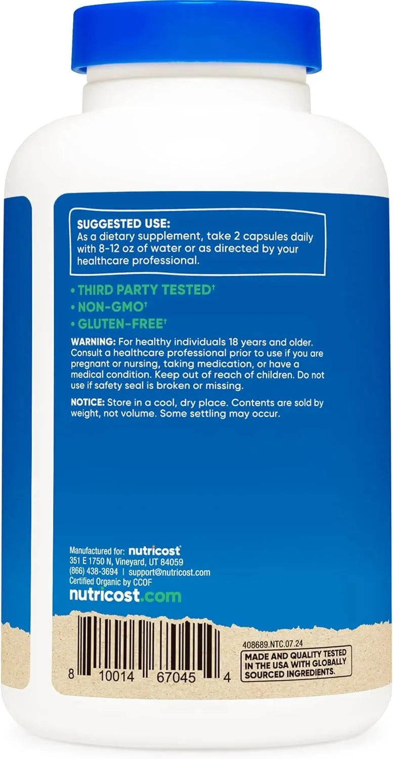 NUTRICOST - Nutricost Organic Cinnamon 1200Mg. 150 Capsulas - The Red Vitamin MX - Suplementos Alimenticios - {{ shop.shopifyCountryName }}