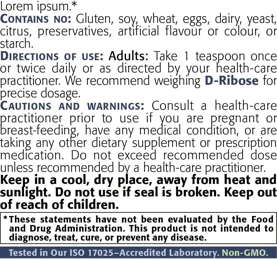 NEW ROOTS HERBAL - NEW ROOTS HERBAL D-Ribose Powder 250Gr. - The Red Vitamin MX - Suplementos Alimenticios - {{ shop.shopifyCountryName }}