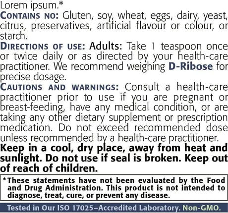 NEW ROOTS HERBAL - NEW ROOTS HERBAL D-Ribose Powder 250Gr. - The Red Vitamin MX - Suplementos Alimenticios - {{ shop.shopifyCountryName }}