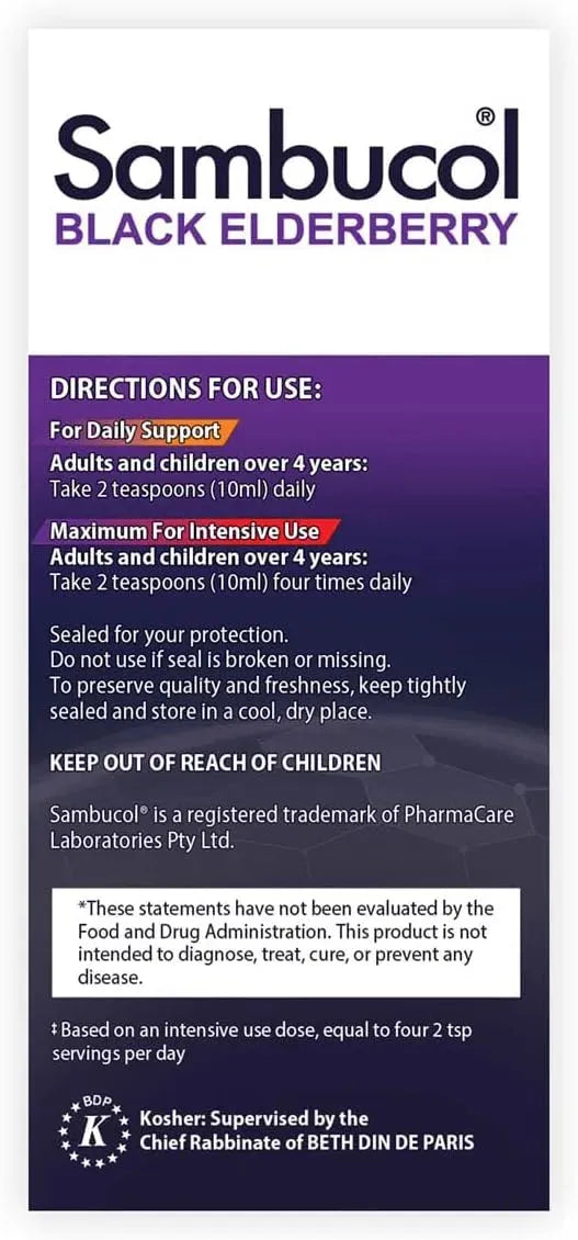 SAMBUCOL - Sambucol Black Elderberry Syrup 230Ml. - The Red Vitamin MX - Suplementos Alimenticios - {{ shop.shopifyCountryName }}